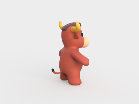 Little animal baby - Bull cute - Animated 3Dモデル
