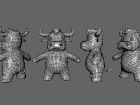 Little animal baby - Bull cute - Animated 3Dモデル