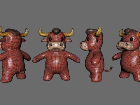小動物の赤ちゃん - かわいい雄牛 - アニメーション 3Dモデル