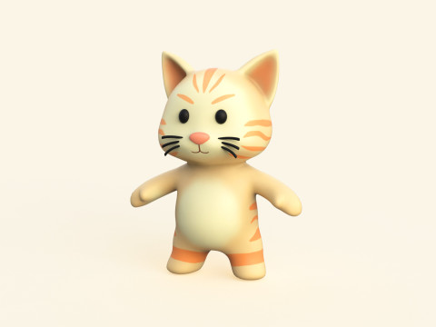 Little animal baby - Cat cute - Animated Modelo 3D