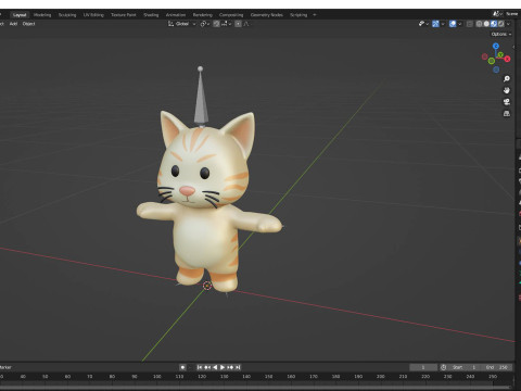 Little animal baby - Cat cute - Animated 3D Модель