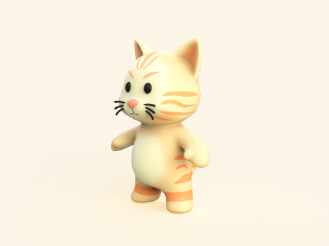 Little animal baby - Cat cute - Animated 3D Модель