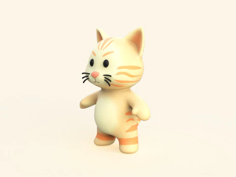 Piccolo animaletto - Gatto carino - Animato Modello 3D