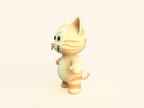 Little animal baby - Cat cute - Animated 3D Модель