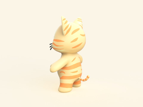 Little animal baby - Cat cute - Animated 3D Модель