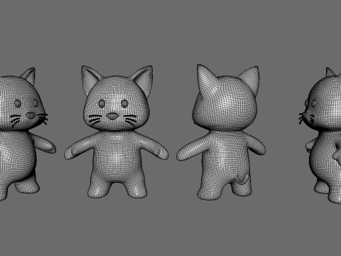 Little animal baby - Cat cute - Animated 3D Модель