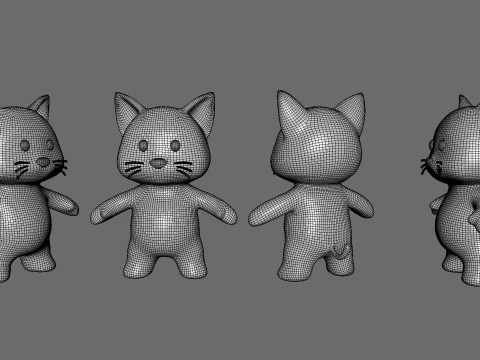 Piccolo animaletto - Gatto carino - Animato Modello 3D