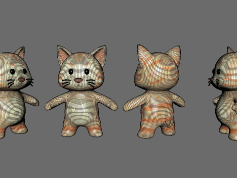 Little animal baby - Cat cute - Animated 3D Модель