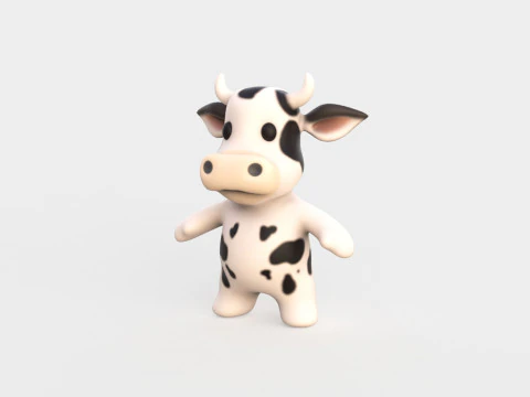 Animalzinho beb&ecirc; - Vaca fofa - Animado Modelo 3D