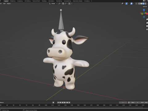 Little animal baby - Cow cute - Animated 3D Model