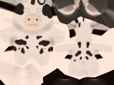 Little animal baby - Cow cute - Animated 3D Model