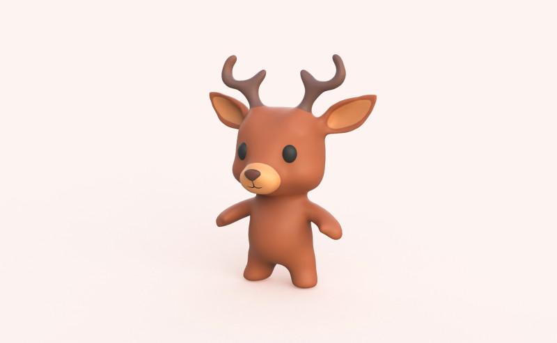 Little animal baby - Deer cute - Animated Model 3D .c4d .max .obj .3ds .fbx .stl .blend 