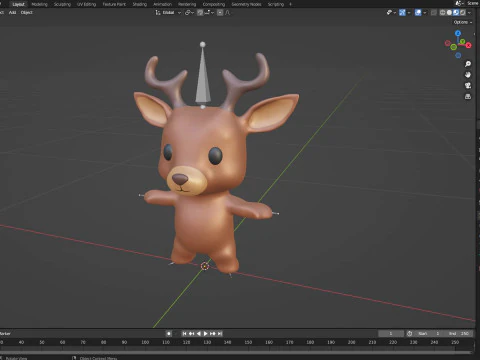 Little animal baby - Deer cute - Animated 3D Model