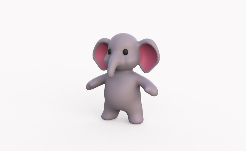 Little animal baby - Elephant cute - Animated 3D Model .c4d .max .obj .3ds .fbx .stl .blend 