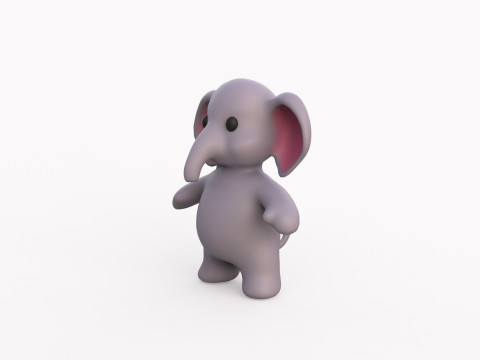 Little animal baby - Elephant cute - Animated 3D Model