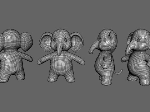 Little animal baby - Elephant cute - Animated 3D Model