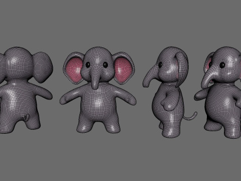 Little animal baby - Elephant cute - Animated 3D Model