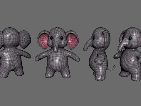 Piccolo animaletto - Elefante carino - Animato Modello 3D