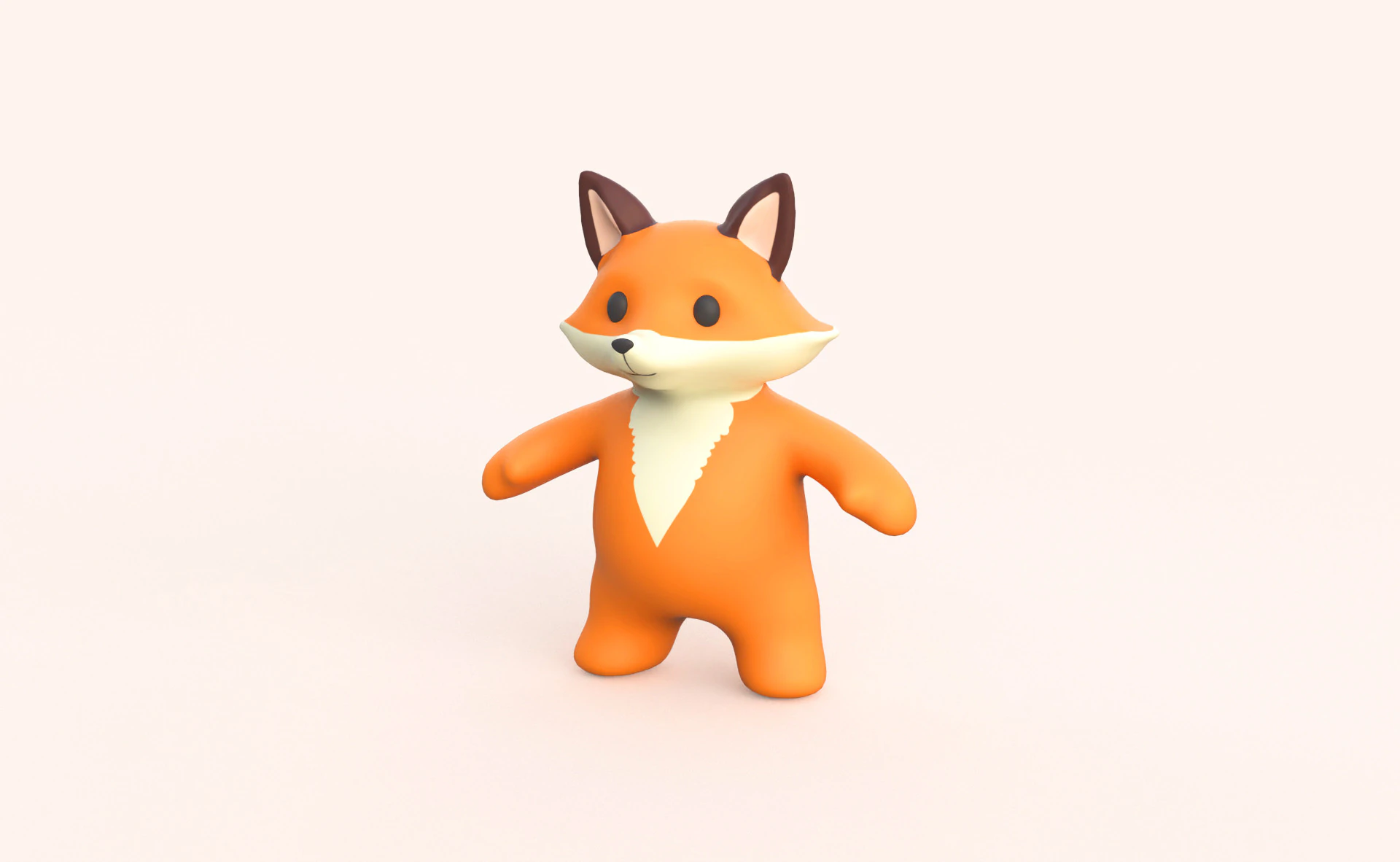 Little animal baby - Fox cute - Animated 3D Model .c4d .max .obj .3ds .fbx .stl .blend
