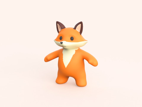 Little animal baby - Fox cute - Animated 3D Model