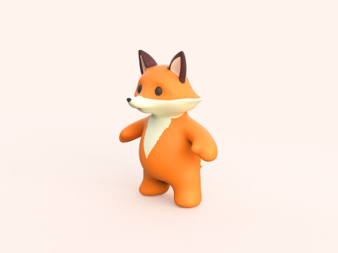 Little animal baby - Fox cute - Animated 3D-Modell