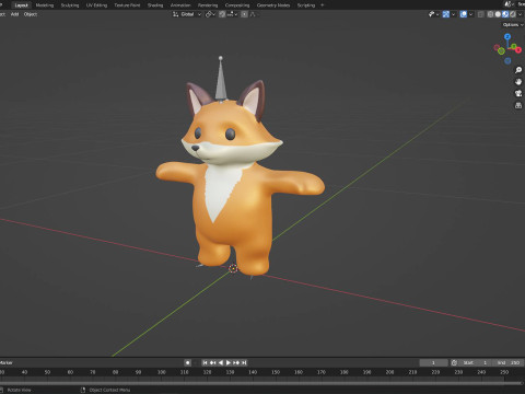 Little animal baby - Fox cute - Animated 3D-Modell