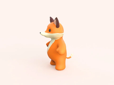 Little animal baby - Fox cute - Animated 3D Model