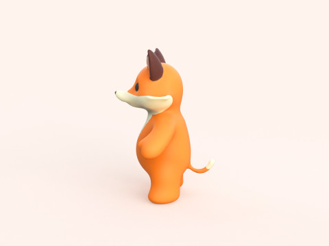 Little animal baby - Fox cute - Animated 3D-Modell