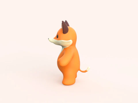 Little animal baby - Fox cute - Animated 3D Model