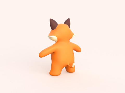Little animal baby - Fox cute - Animated 3D-Modell