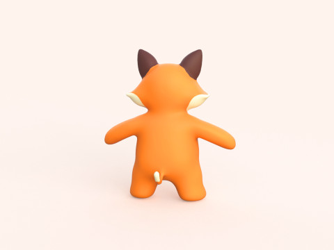 Little animal baby - Fox cute - Animated 3D-Modell