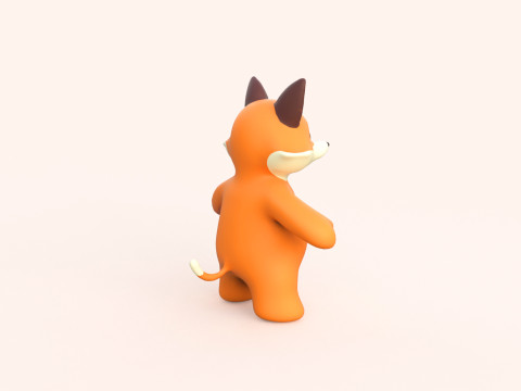 Little animal baby - Fox cute - Animated 3D-Modell