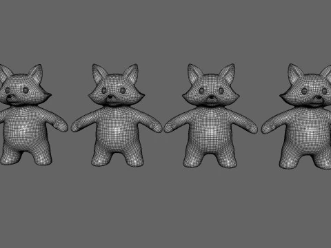 Little animal baby - Fox cute - Animated 3D Model