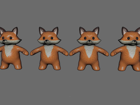 Little animal baby - Fox cute - Animated 3D-Modell