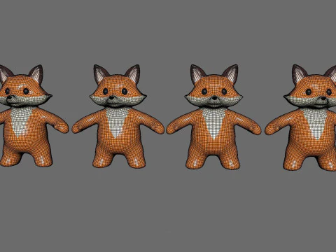 Little animal baby - Fox cute - Animated 3D Model