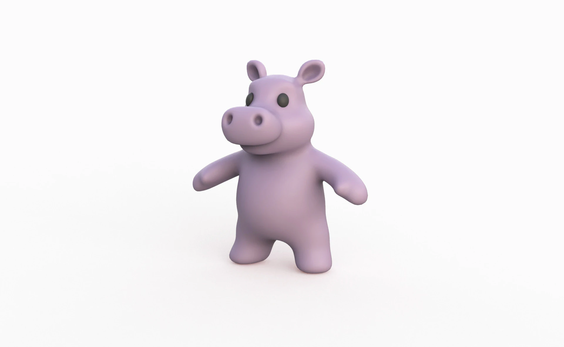 Little animal baby - Hippo cute - Animated 3D Model .c4d .max .obj .3ds .fbx .stl .blend 