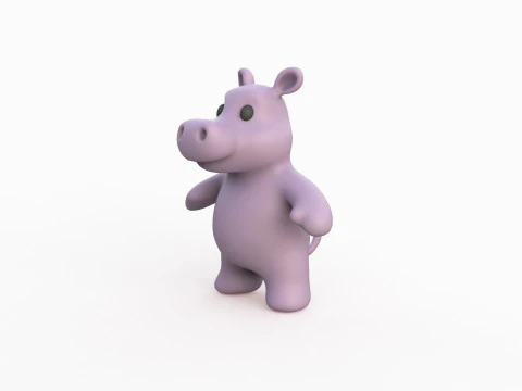 Little animal baby - Hippo cute - Animated 3D Model