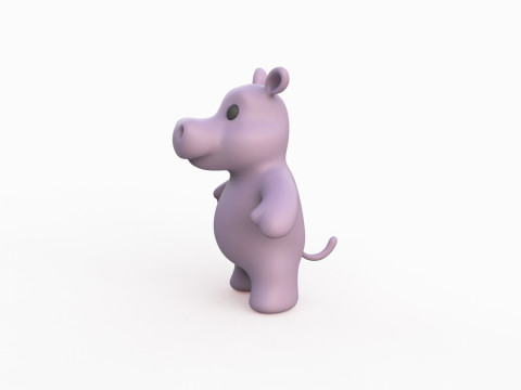 Little animal baby - Hippo cute - Animated Model 3D