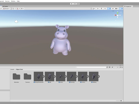 Little animal baby - Hippo cute - Animated Model 3D