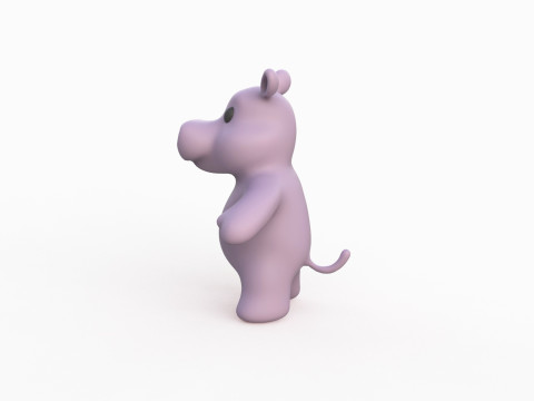 Little animal baby - Hippo cute - Animated Model 3D