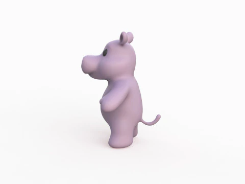 Little animal baby - Hippo cute - Animated 3D Model