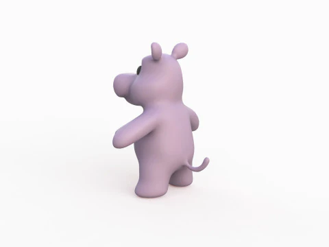 Little animal baby - Hippo cute - Animated 3D Model