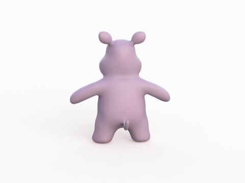 Little animal baby - Hippo cute - Animated Model 3D