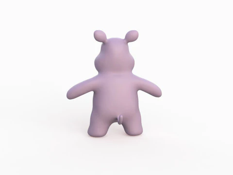 Little animal baby - Hippo cute - Animated 3D Model