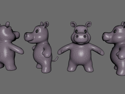 Little animal baby - Hippo cute - Animated Model 3D