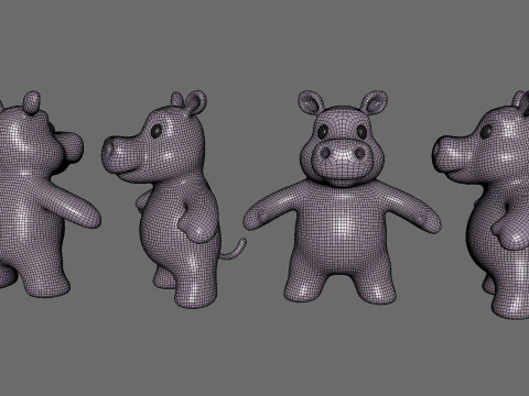 Little animal baby - Hippo cute - Animated 3D Model