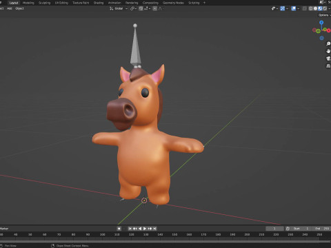 Малыш-животное - Лошадка милая - Анимированные 3D Модель