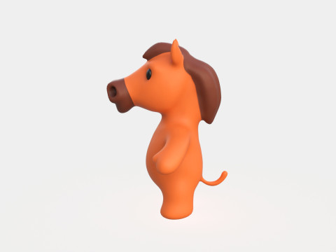 Малыш-животное - Лошадка милая - Анимированные 3D Модель