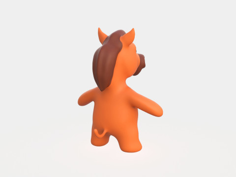 Малыш-животное - Лошадка милая - Анимированные 3D Модель