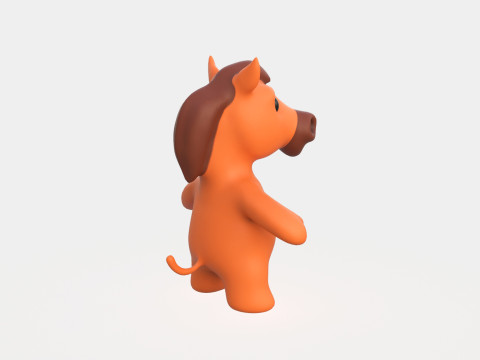 Малыш-животное - Лошадка милая - Анимированные 3D Модель